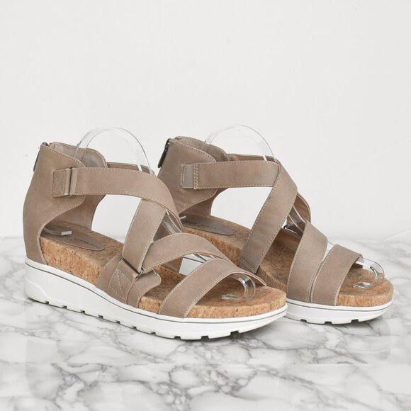 Adrienne Vittadini Sport Cables Platform Sandal Wedge Taupe Size 9.5 - Picture 2 of 8